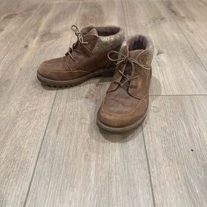 UGG Orin Wool Brown Leather Kids Boots